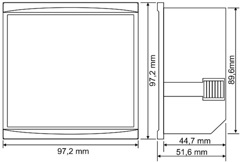 ILEC DVM3-96 Dimension drawing