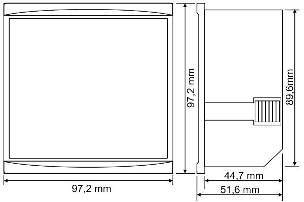 ILEC DVM3-96 Dimension drawing