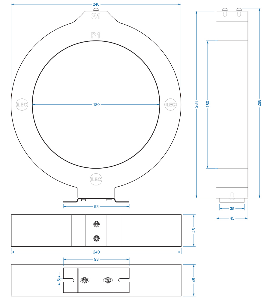 MCT-R180 drawing dimensions