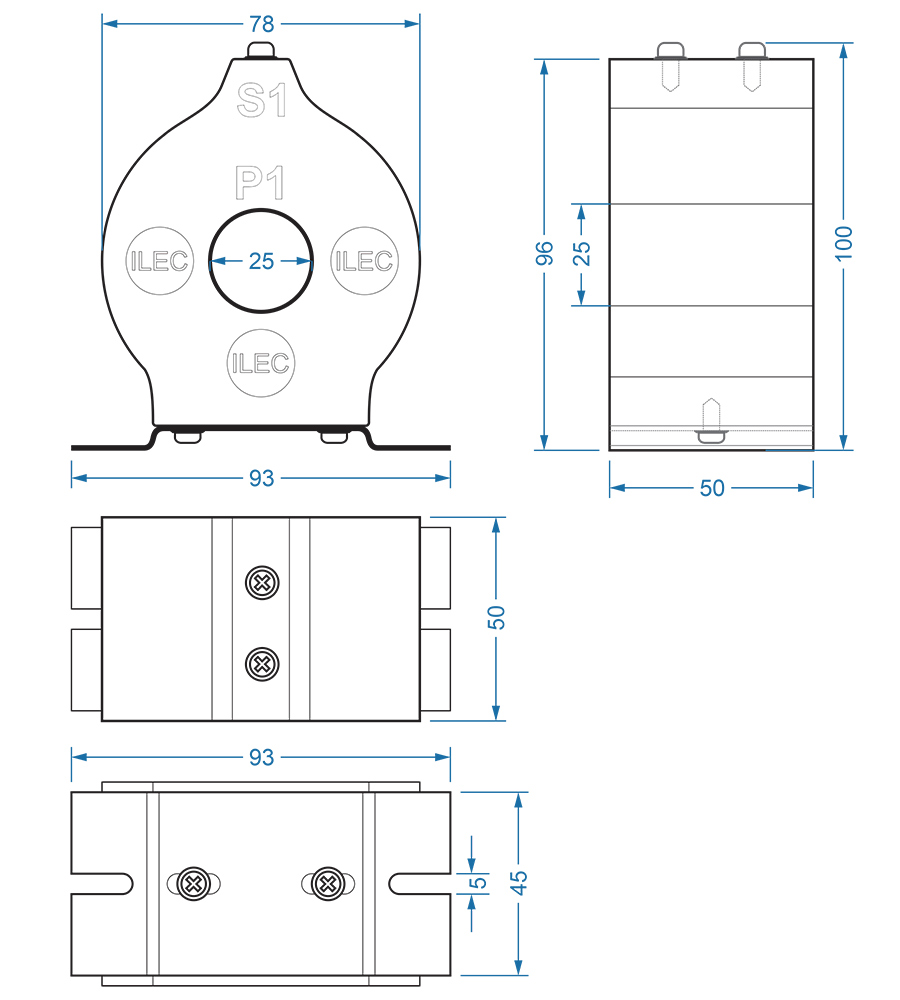 MCT-R25 drawing dimensions