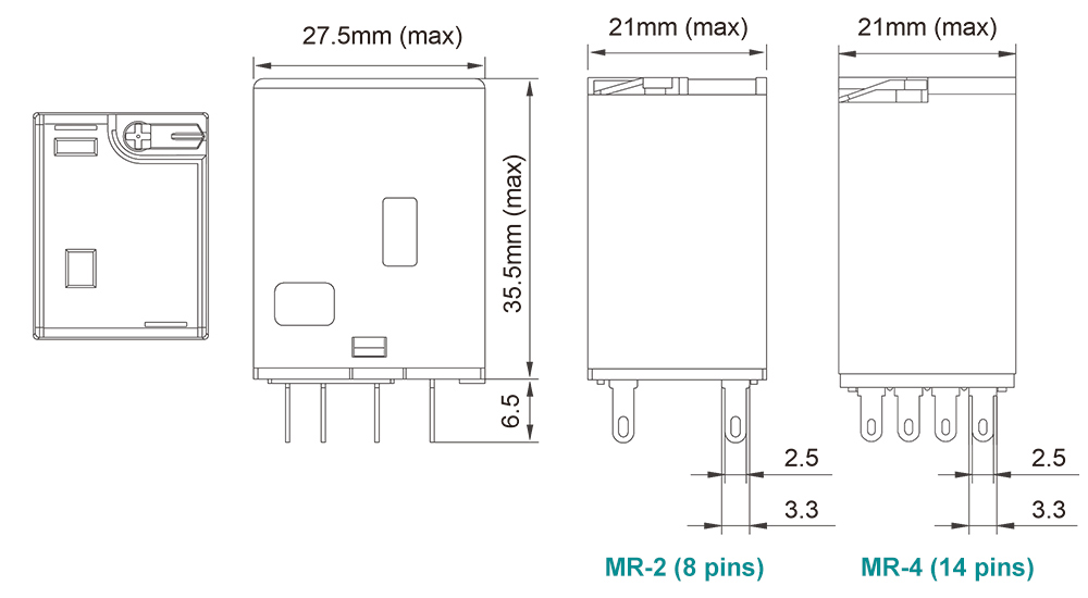 iLEC MR relay – Dimension