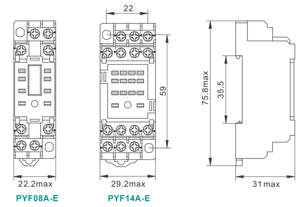 iLEC PYF Socket – Dimension