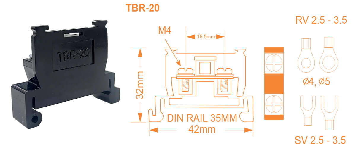 Dimension Terminal Block iLEC TBR-10