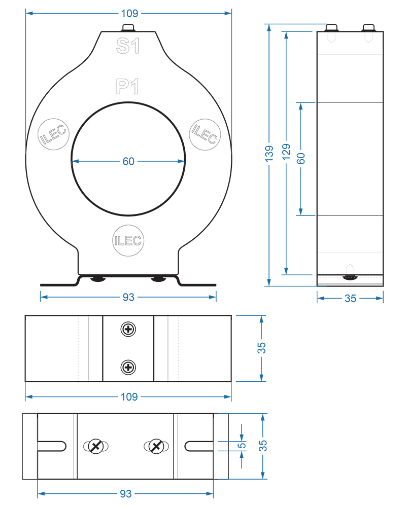 ZCT-R60 drawing dimensions