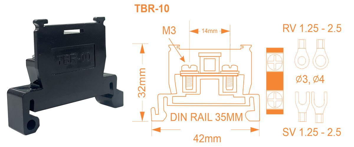 Dimension Terminal Block iLEC TBR-10