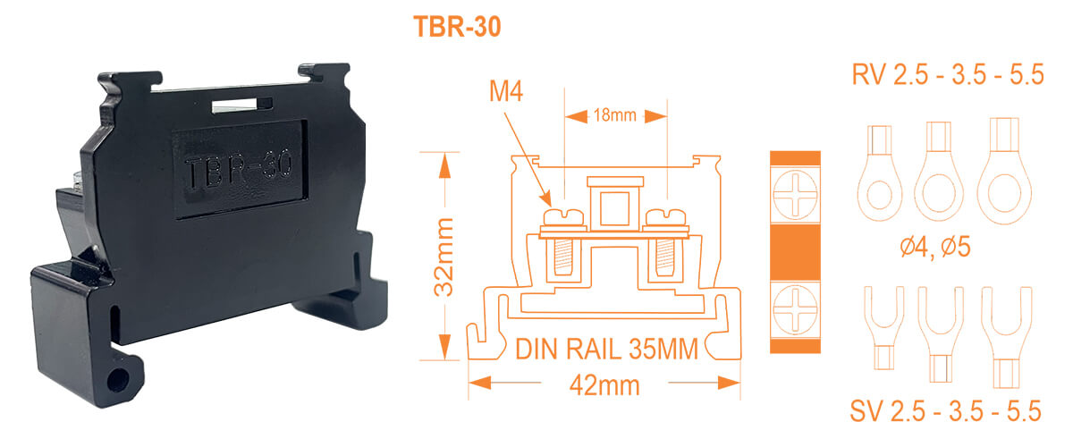 Dimension Terminal Block iLEC TBR-30