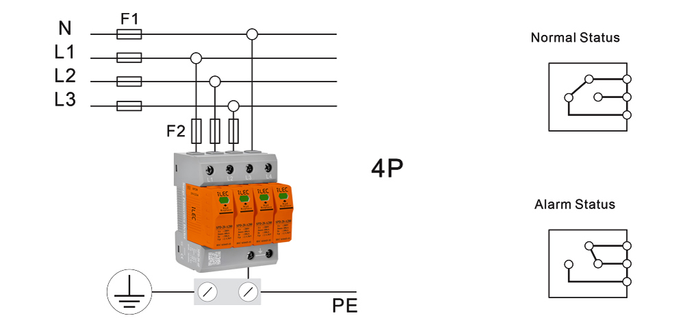 Wiring diagram - iLEC SPD-20-A280/4P