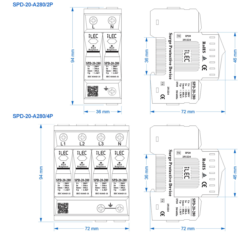 Dimension - iLEC SPD-20-A280