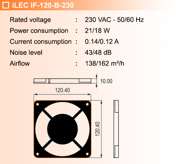 Technical Data IF-120-B-230 Technical Data IF-120-B-230